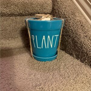 Rae Dunn Blue Ceramic Plant Pot